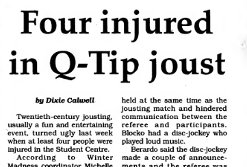 Article picture: Four injured in Q-Tip Joust